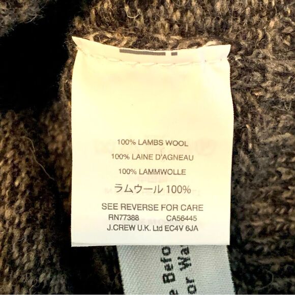 J. CREW SWEATER MEN LARGE GRAY 100% LAMBS WOOL MARBLED KNIT SHAWL COLLAR. - Picture 6 of 10